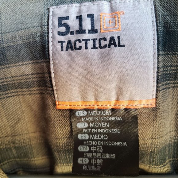 5.11 Tactical Plaid Long Sleeve Button Up Shirt M - Picture 3 of 3